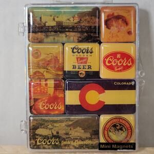 VINTAGE 9 Coors Mini Magnets In Plastic Case